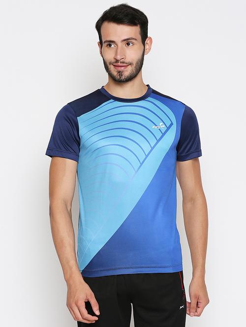 navy blue printed t-shirt - 17983052 - Very Small Image - 1