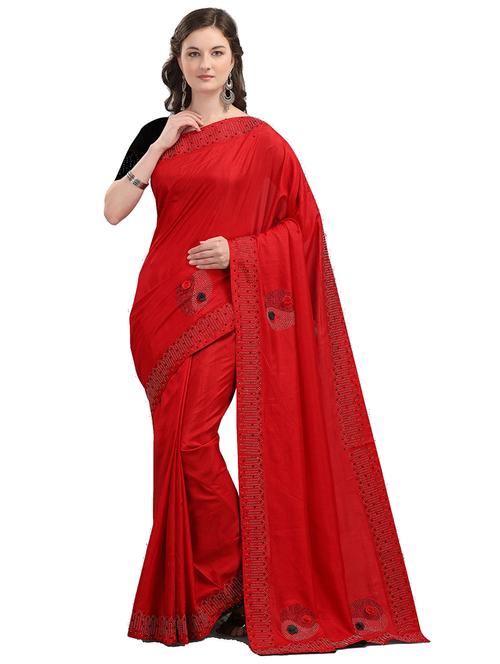embellished bordered saree with blouse - 17983134 - Very Small Image - 1