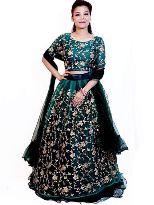 its a semi-stitched lehenga choli with - 17983613 - Very Small Image - 1