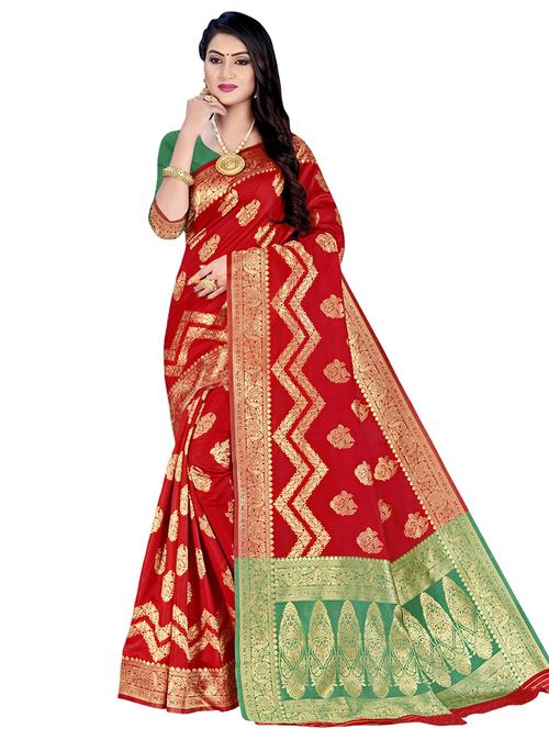 jacquard work woven saree with blouse - 17983724 - Very Small Image - 1