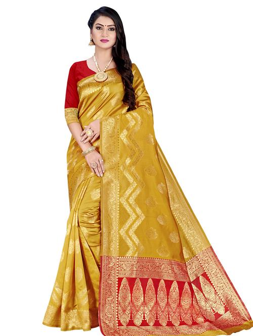 jacquard work woven saree with blouse - 17983729 - Very Small Image - 1