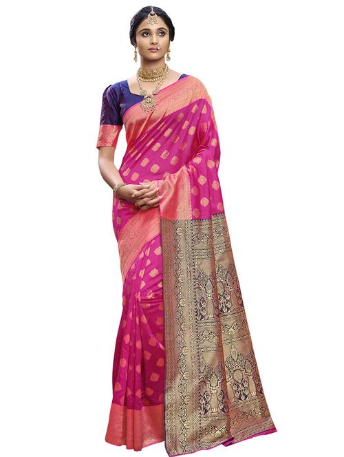 jacquard work woven saree with blouse - 17983734 - Very Small Image - 1
