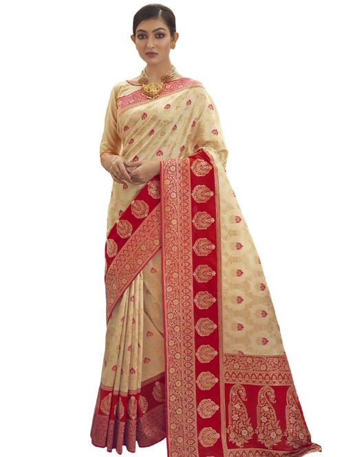 jacquard work woven saree with blouse - 17983761 - Very Small Image - 1