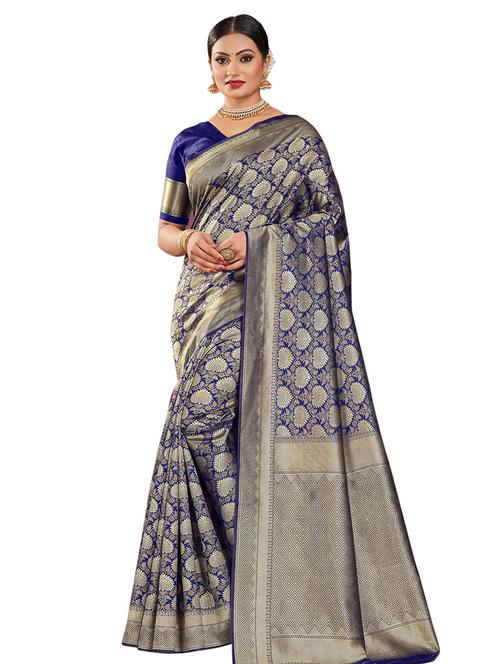 jacquard work woven saree with blouse - 17983766 - Very Small Image - 1