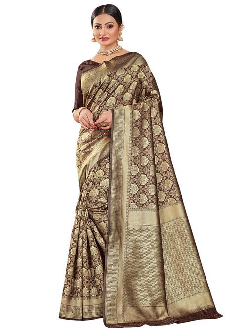 jacquard work woven saree with blouse - 17983767 - Very Small Image - 1