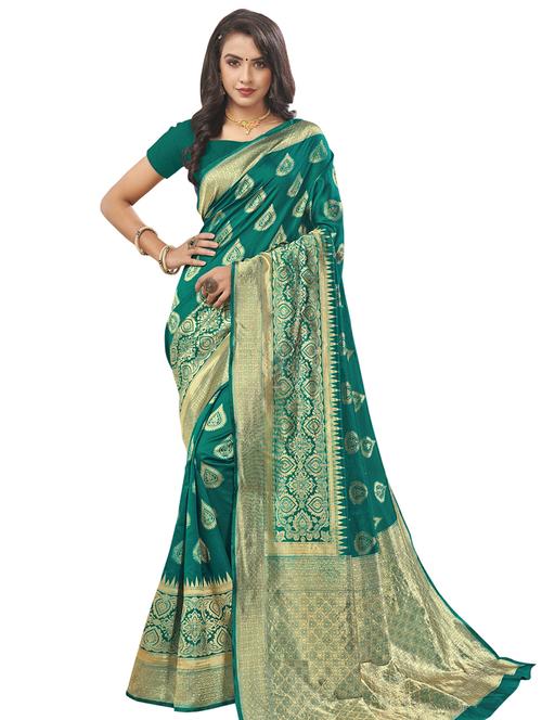 jacquard work woven saree with blouse - 17983883 - Very Small Image - 1