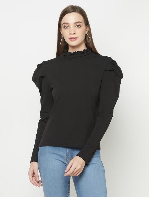 mock neck solid top - 17984234 - Very Small Image - 1