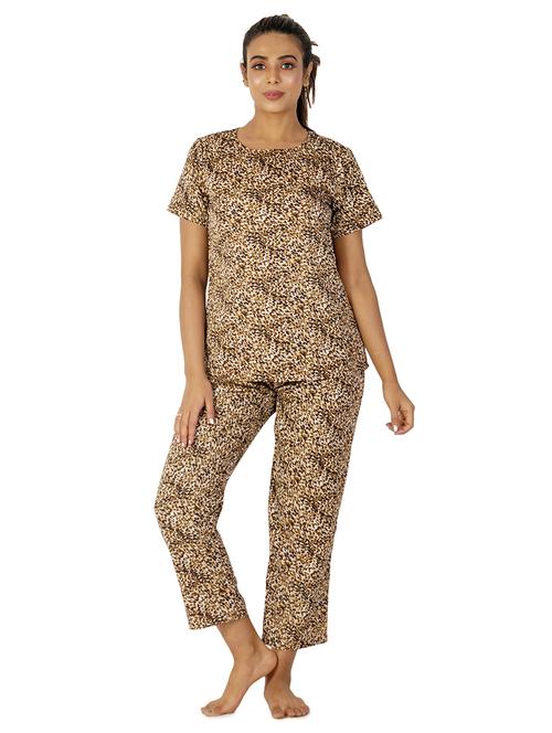 round neck printed nightwear set - 17984280 - Very Small Image - 1