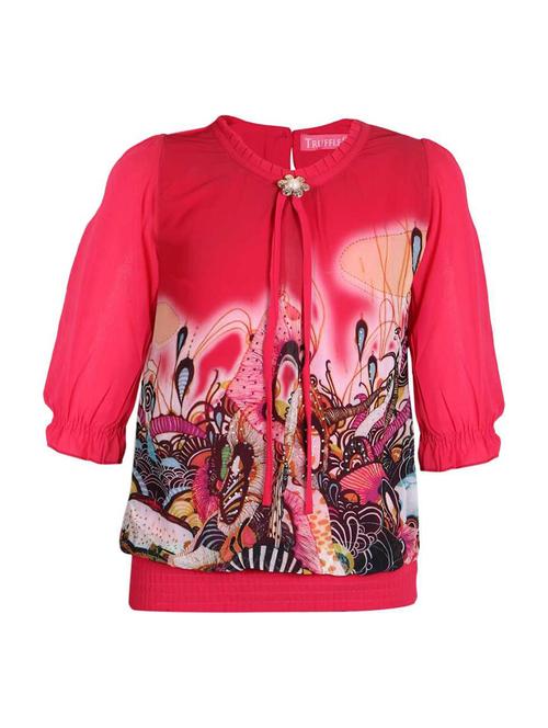 pink georgette top - 17984844 - Very Small Image - 1