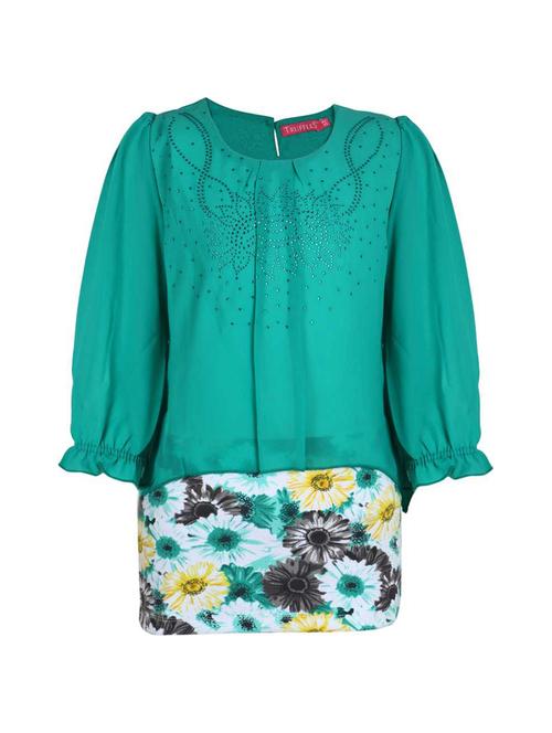 green georgette top - 17984857 - Very Small Image - 1