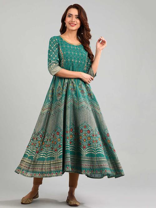 printed anarkali kurta - 17985132 - Very Small Image - 1
