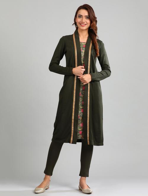 green printed straight kurta - 17985226 - Very Small Image - 1