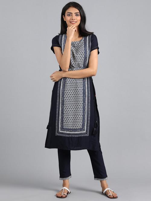 printed straight kurta - 17985344 - Very Small Image - 1