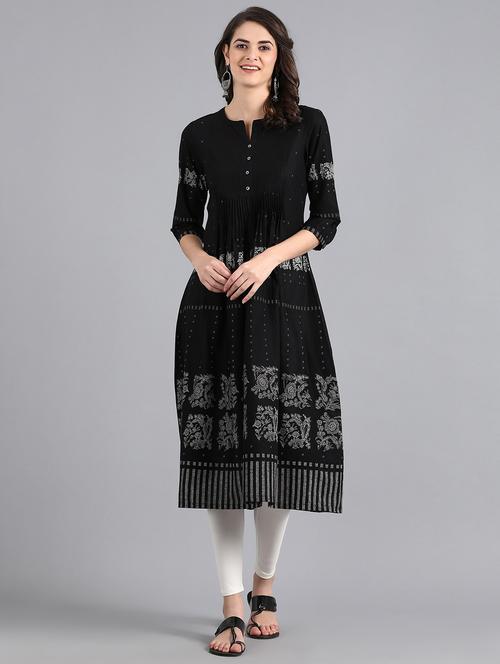 printed flared kurta - 17985372 - Very Small Image - 1