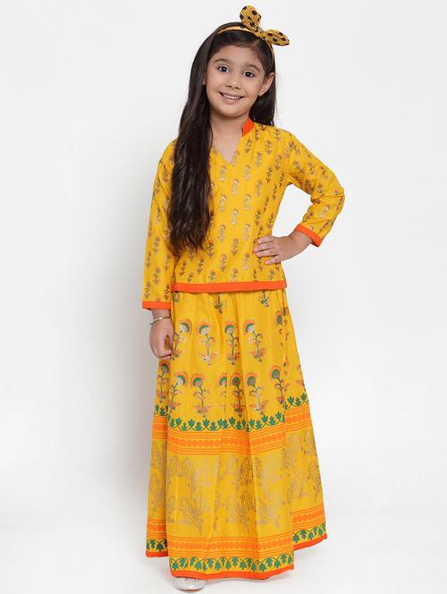 yellow printed lehnga choli - 17985866 - Very Small Image - 1