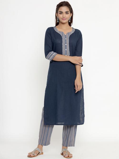 solid kurta palazzo set - 17987866 - Very Small Image - 1