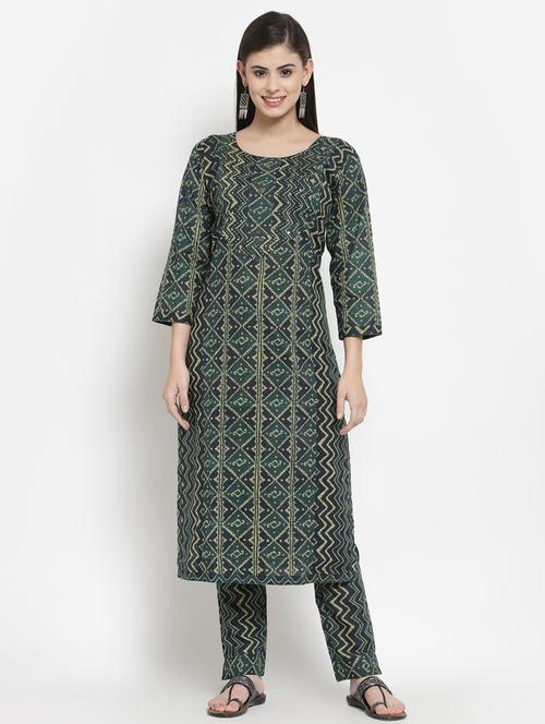 chevron kurta pant set - 17989011 - Very Small Image - 1