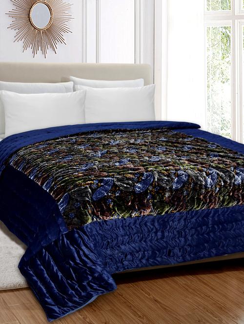 velvet cloth double bed quilt jaipuri razai blue shaneel rajai by jaipur fabric - 17989673 - Very Small Image - 1