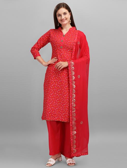 printed unstitched suit set - 17991045 - Very Small Image - 1