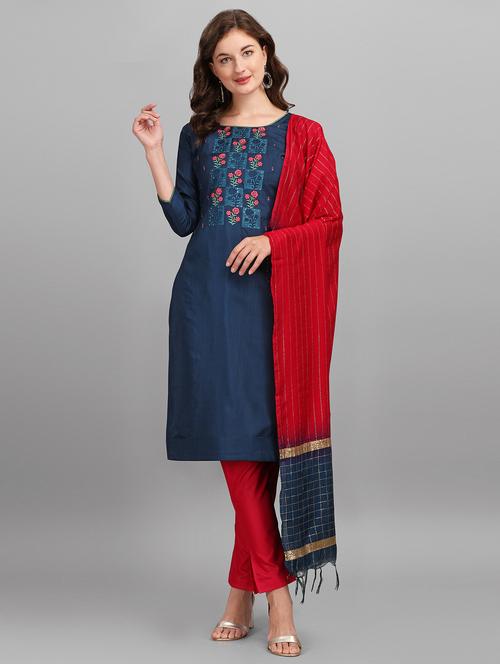 embroidered unstitched suit set - 17991051 - Very Small Image - 1