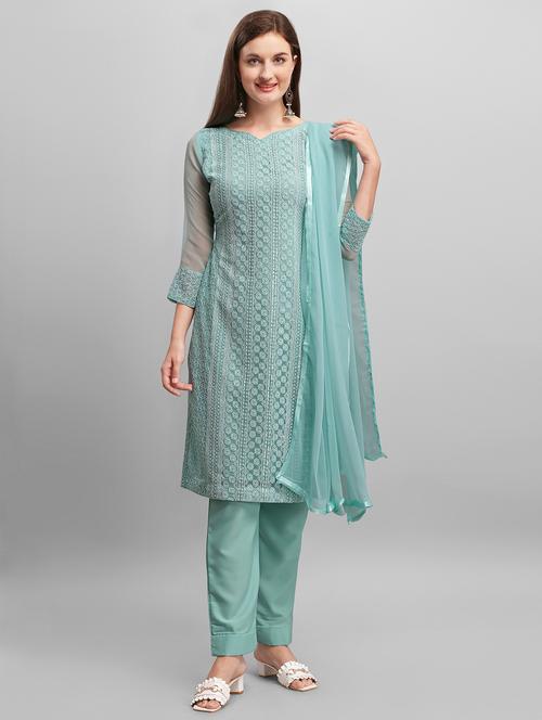 embroidered unstitched suit set - 17991060 - Very Small Image - 1