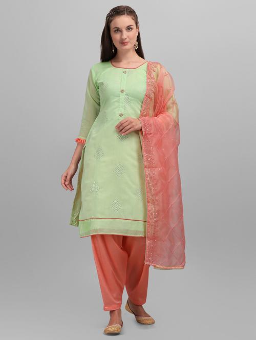 sequined unstitched suit set - 17991065 - Very Small Image - 1