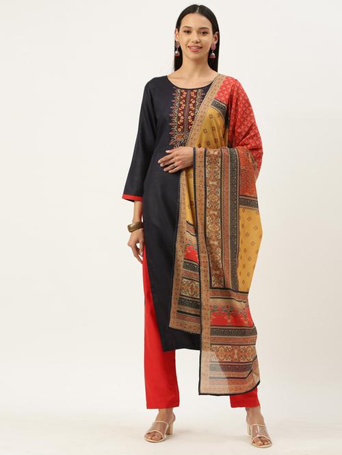 embroidered unstitched suit set - 17995063 - Very Small Image - 1