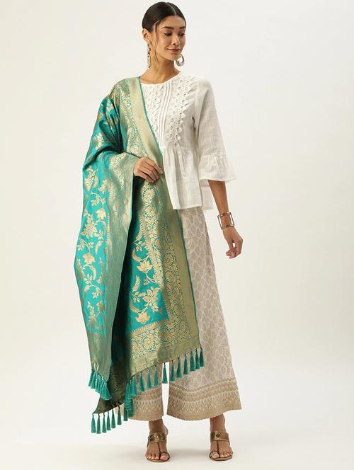 jacquard woven dupatta - 17995404 - Very Small Image - 1