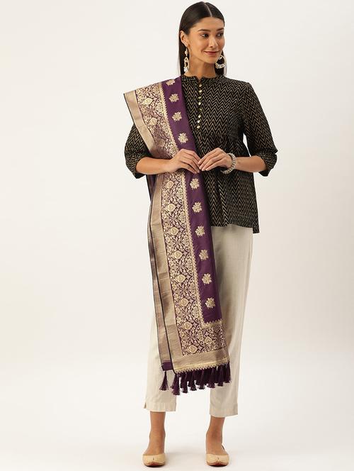 jacquard woven dupatta - 17995421 - Very Small Image - 1