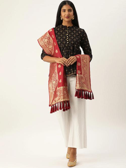jacquard woven dupatta - 17995423 - Very Small Image - 1