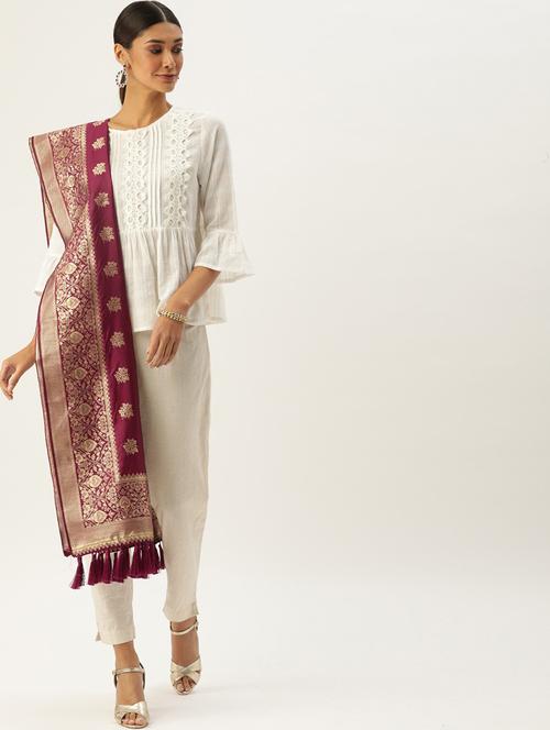 jacquard woven dupatta - 17995425 - Very Small Image - 1