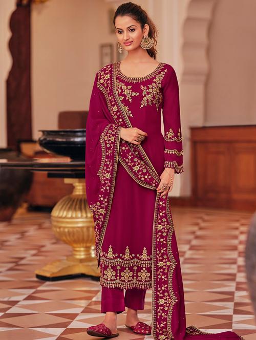 embroidered unstitched suit set - 17995613 - Very Small Image - 1