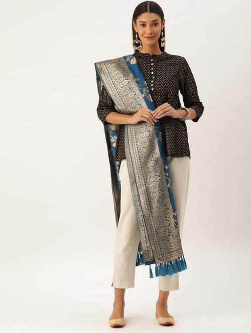 jacquard woven dupatta - 17995675 - Very Small Image - 1