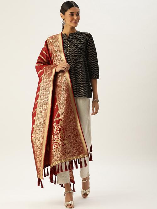 jacquard woven dupatta - 17995719 - Very Small Image - 1