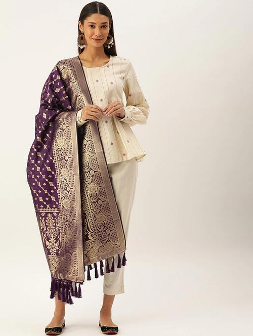 jacquard woven dupatta - 17995726 - Very Small Image - 1