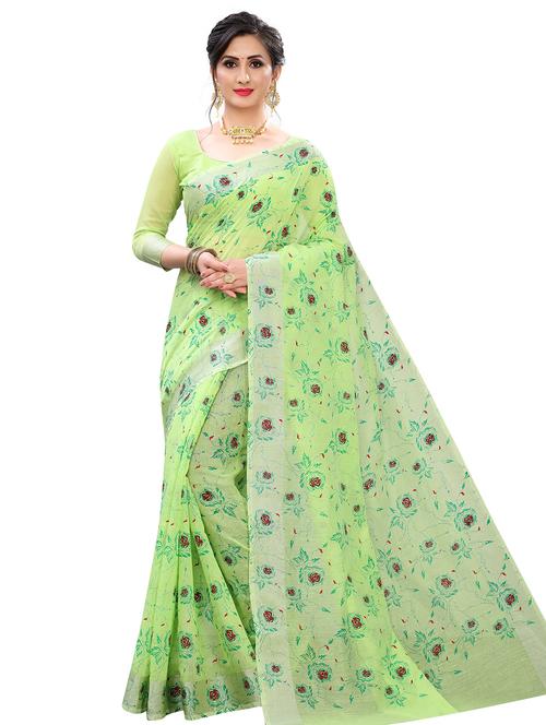 floral printed saree - 17996538 - Very Small Image - 1