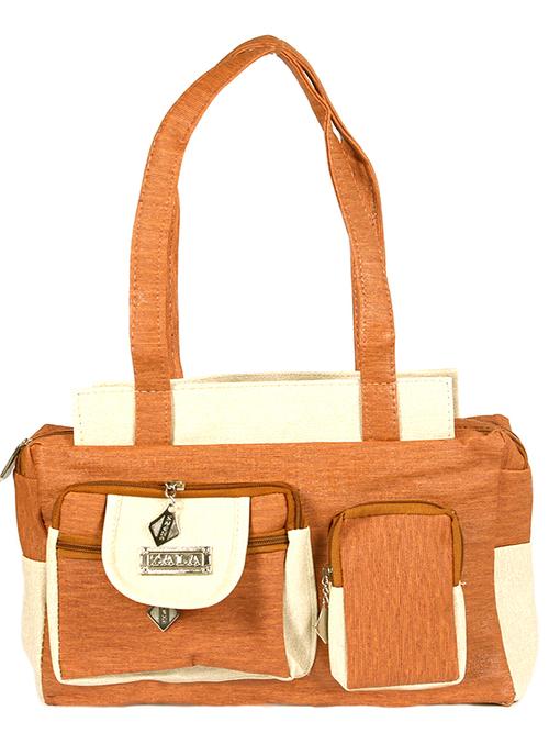 tan faux silk handbag - 17996923 - Very Small Image - 1