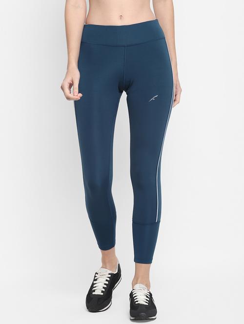 blue solid ankle length active wear tights - 17996926 - Very Small Image - 1