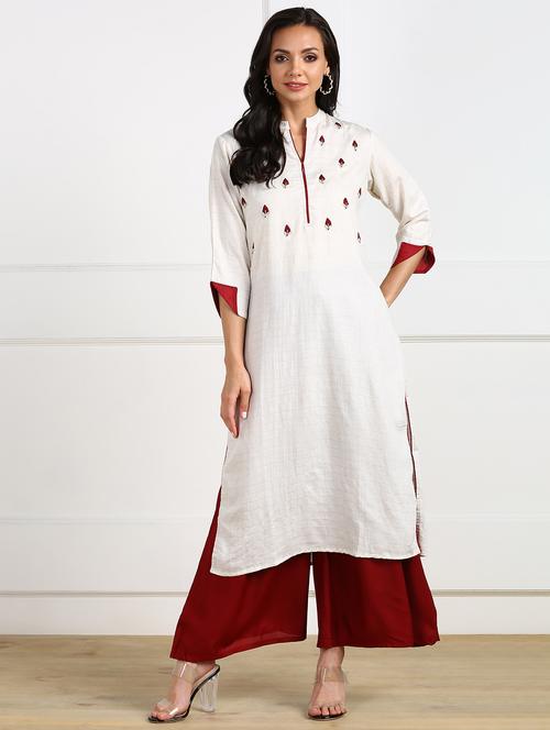 embroidered straight kurta - 17997137 - Very Small Image - 1