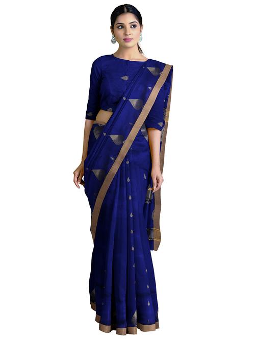 zari work handloom saree with blouse - 17997150 - Very Small Image - 1