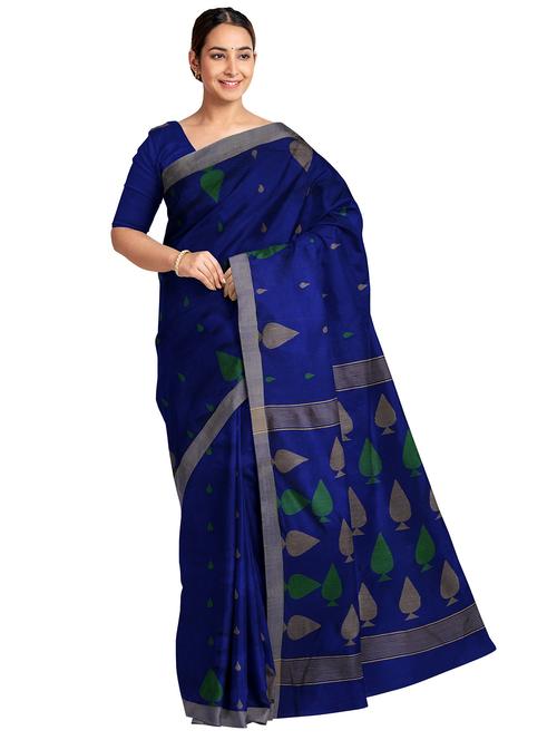 zari work handloom saree with blouse - 17997183 - Very Small Image - 1