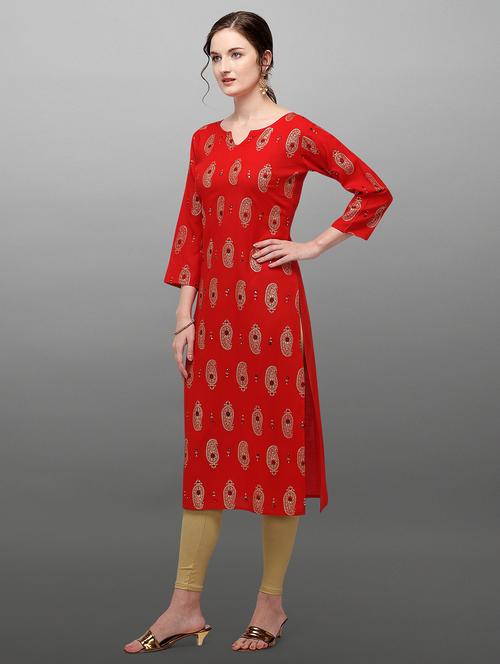 foil print straight kurta - 17997267 - Very Small Image - 1