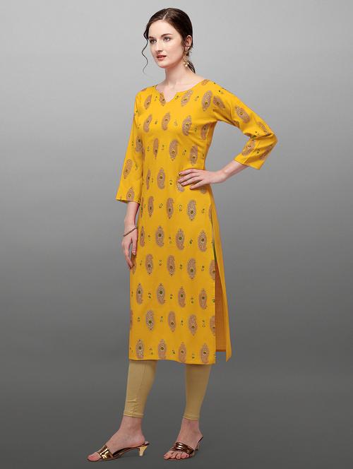 foil print straight kurta - 17997269 - Very Small Image - 1
