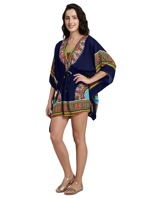 v-neck printed kaftan dress - 17997400 - Very Small Image - 1