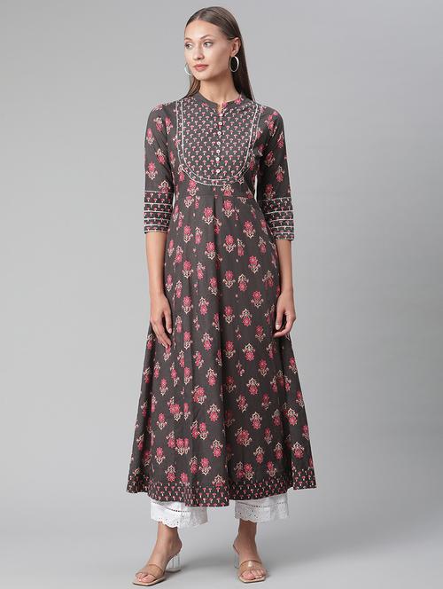 floral anarkali kurta - 17997495 - Very Small Image - 1