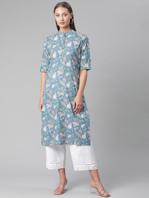 floral straight kurta - 17997500 - Very Small Image - 1