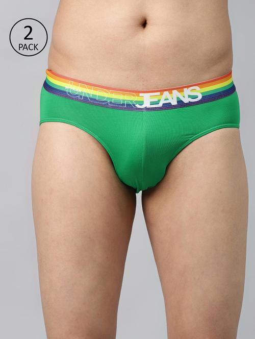 pack of 2 green solid hipster brief - 17997591 - Very Small Image - 1