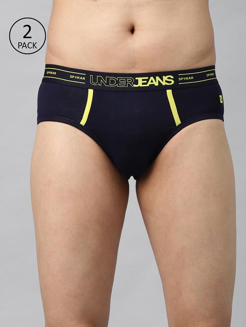 pack of 2 navy blue striped hipster brief - 17997599 - Very Small Image - 1