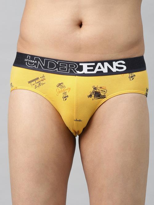 yellow printed hipster brief - 17997629 - Very Small Image - 1