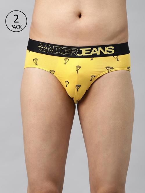 pack of 2 yellow printed hipster brief - 17997672 - Very Small Image - 1